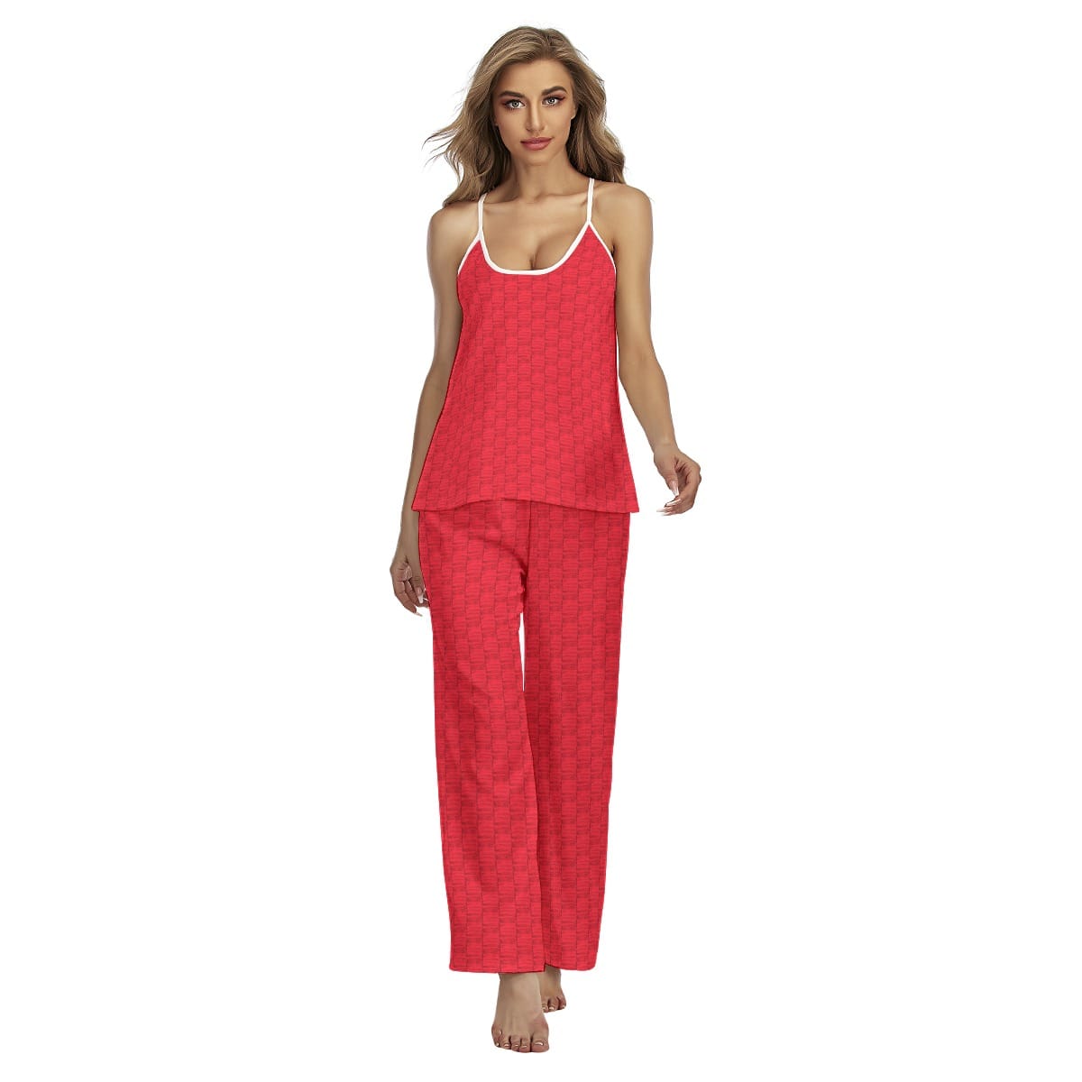 Red All-Over Print Women's Cami Pajamas Set