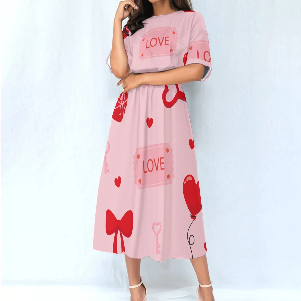Valentine's Day Love Women's Knee-Length Dress