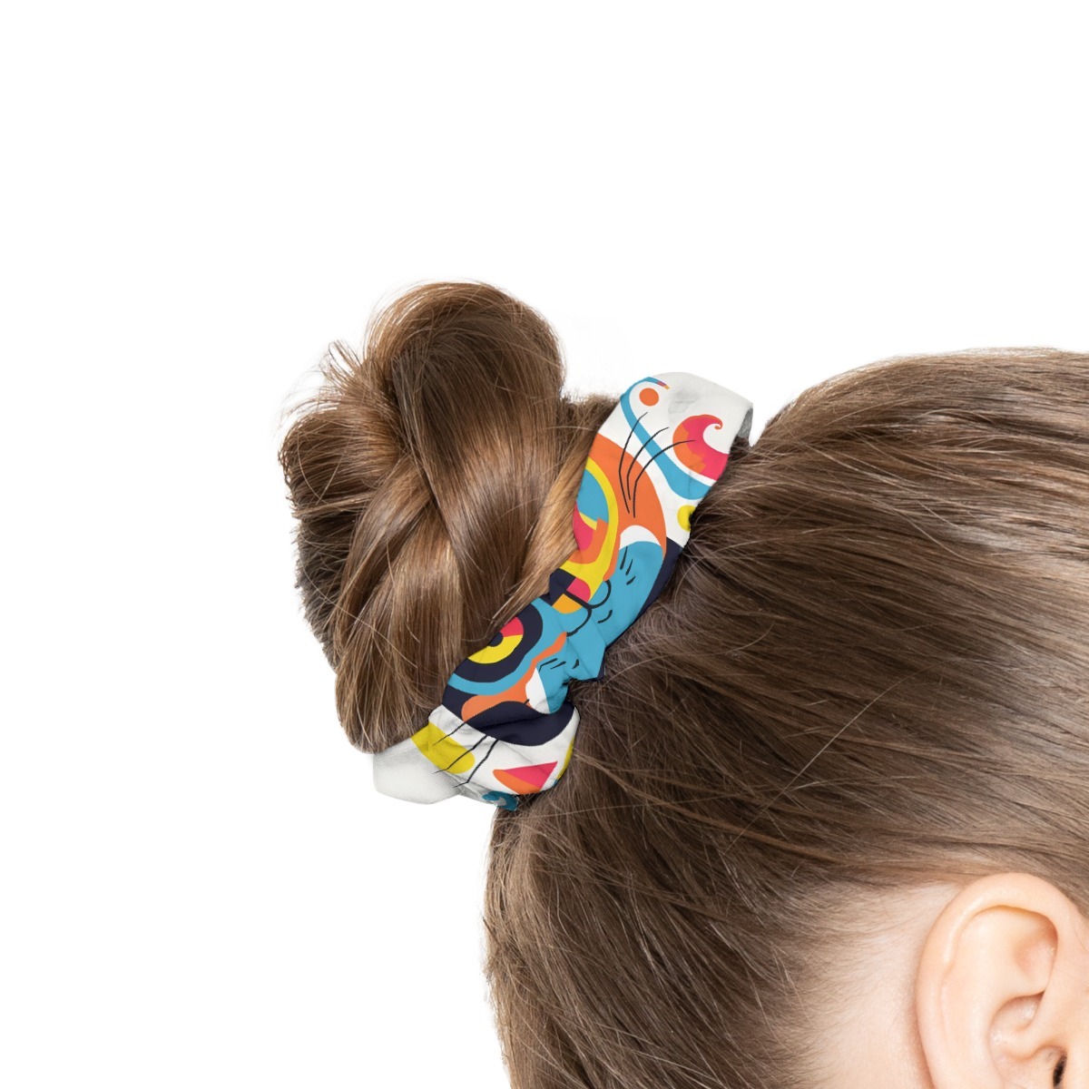 Kitty Cartoon All-Over Print Summer Scrunchie