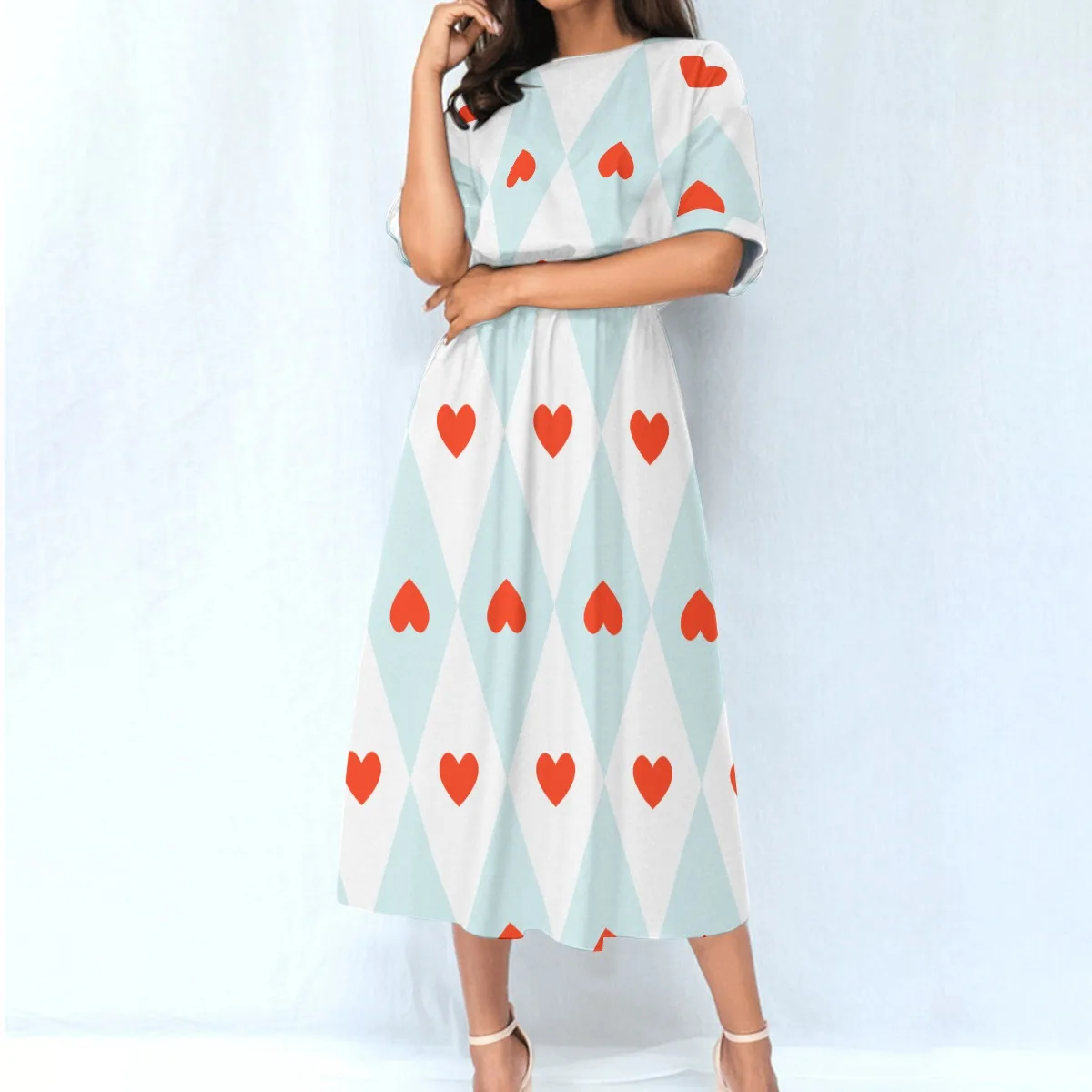 Heart of Diamonds Women's Knee-Length Dress Valentine's Day