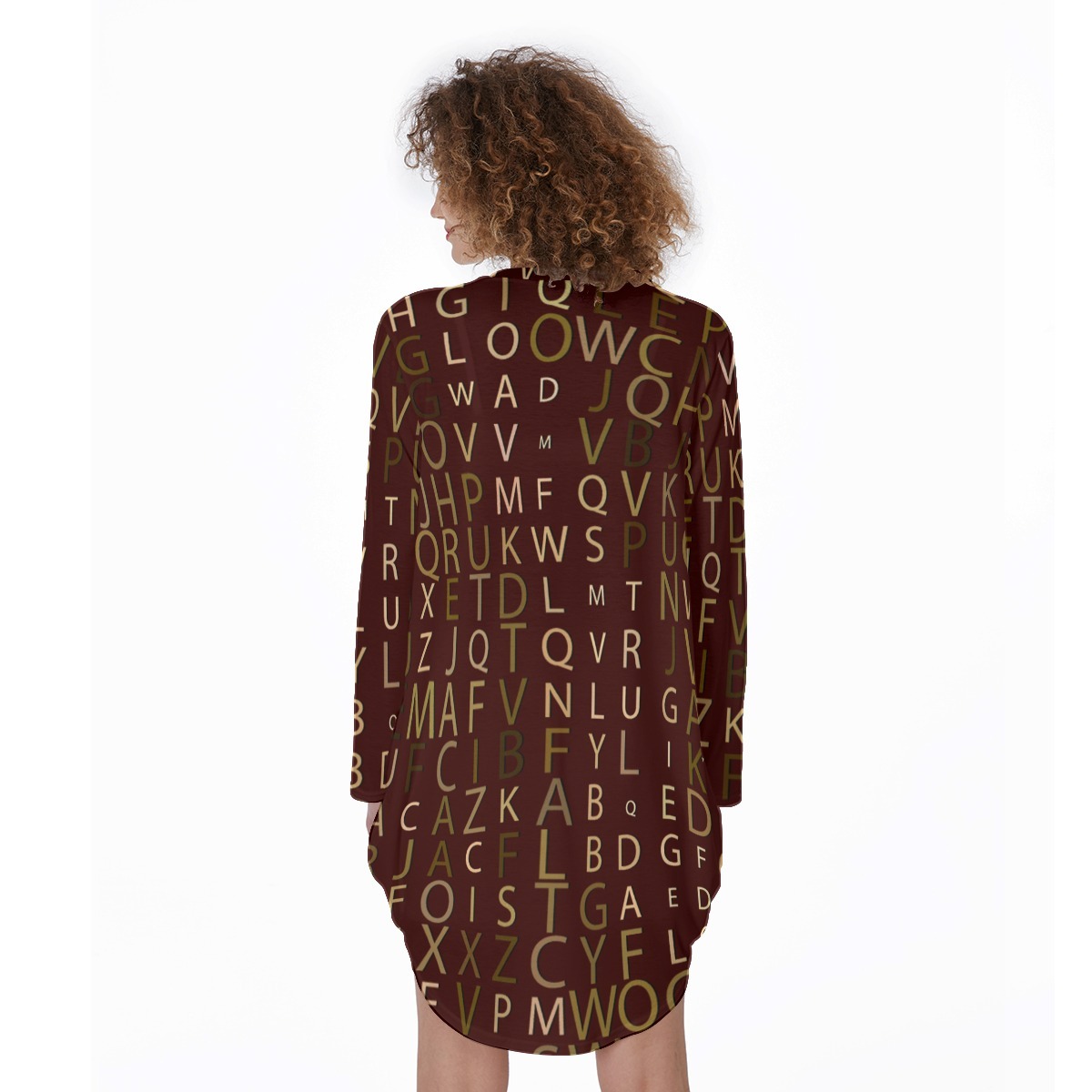 The Regal Rumpus Gown All-Over Print Women's Casual Loose Long Sleeve Dress With Pocket