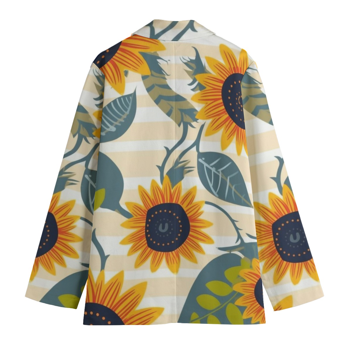 Urban Style Sunflower Floral All-Over Print Women's Leisure Blazer