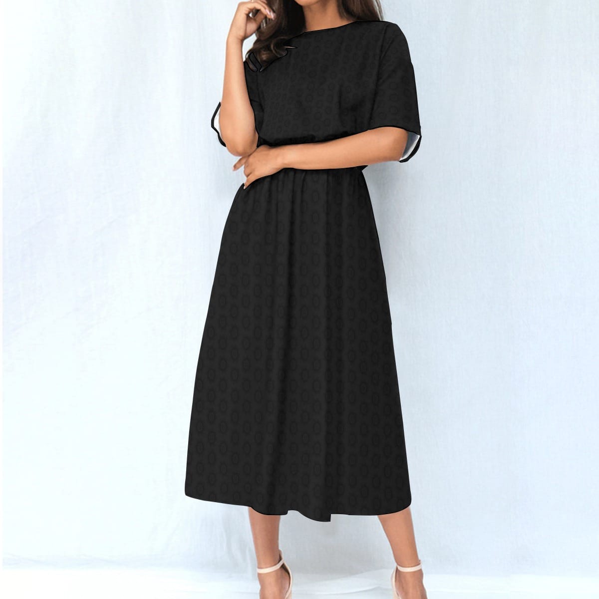 Black Women's Elastic Waist Dress