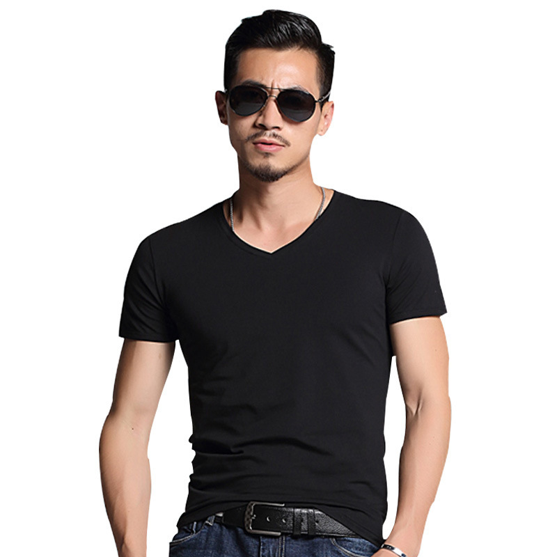 Men's solid color blank T-shirt - Image 4