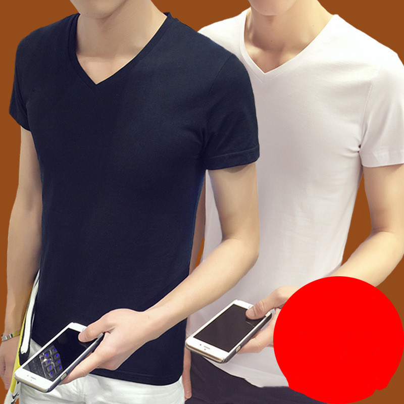 Men's short sleeve solid color t-shirt bottoming shirt - Image 2