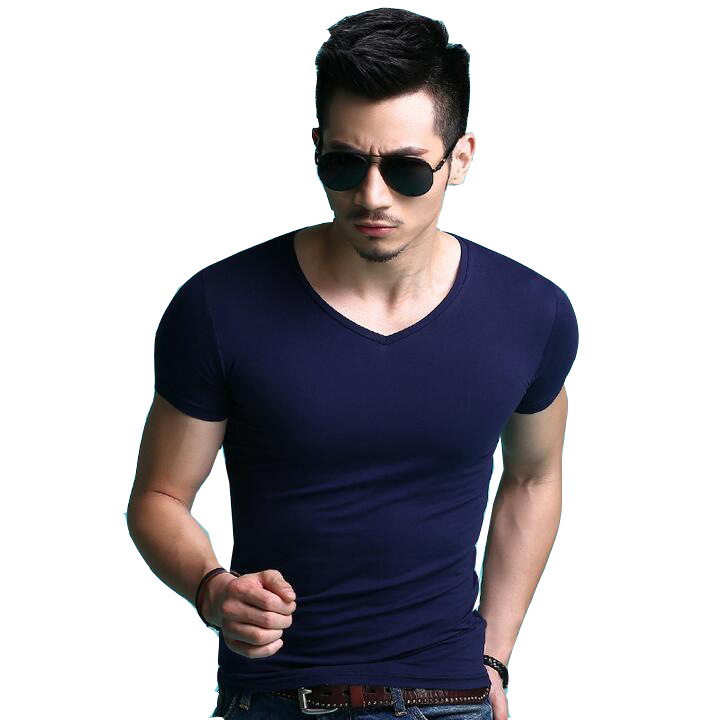 Men's solid color blank T-shirt - Image 9