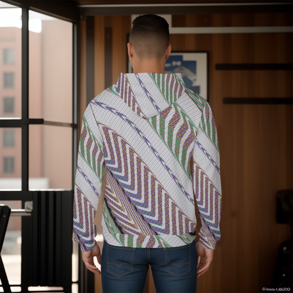 Classic Pattern White Hoodie All Occasions Blazer