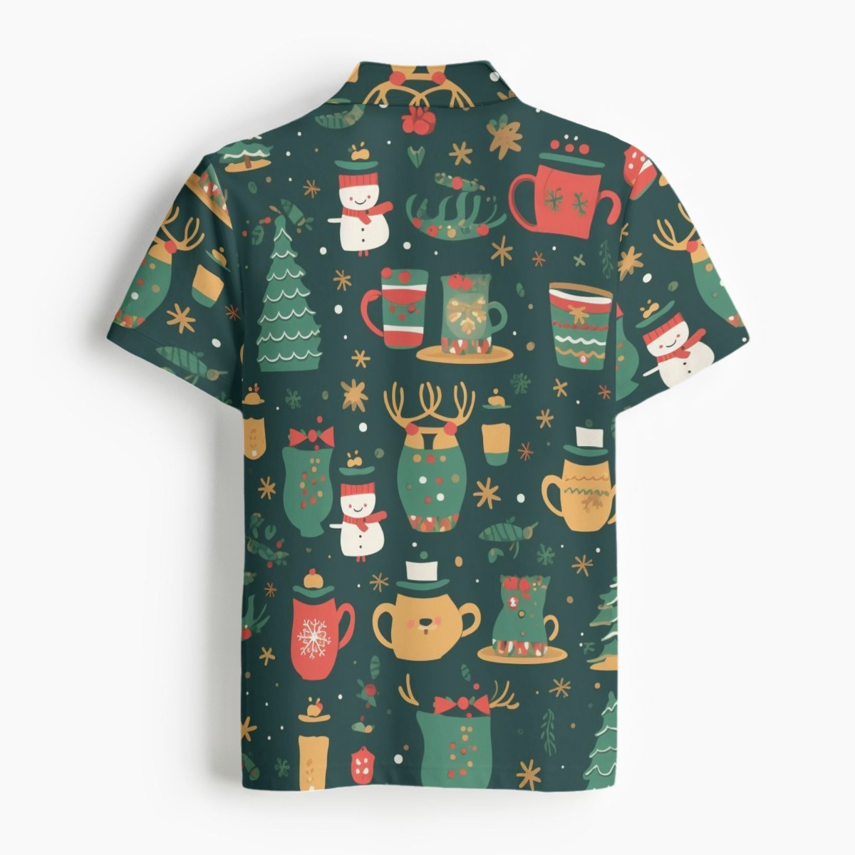 All-Over Print Polo Collar Shirt for Active Men's Wardrobes