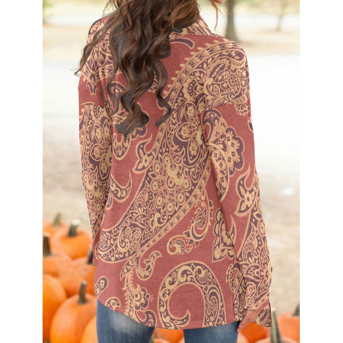 Lightweight All-Over Print Women's Cardigan with Shawl Collar