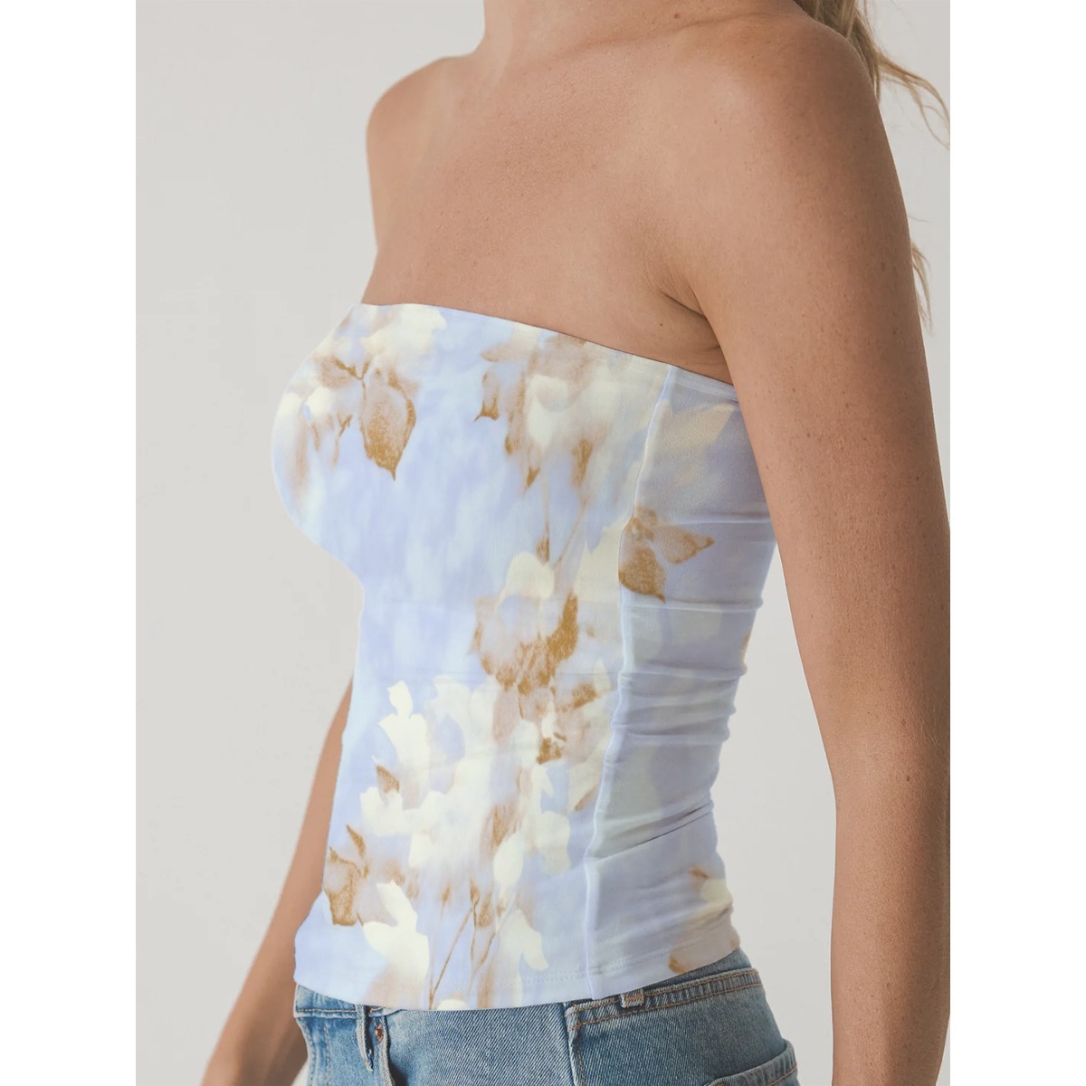 High-Stretch Double-Layer Strapless Top for Active Women