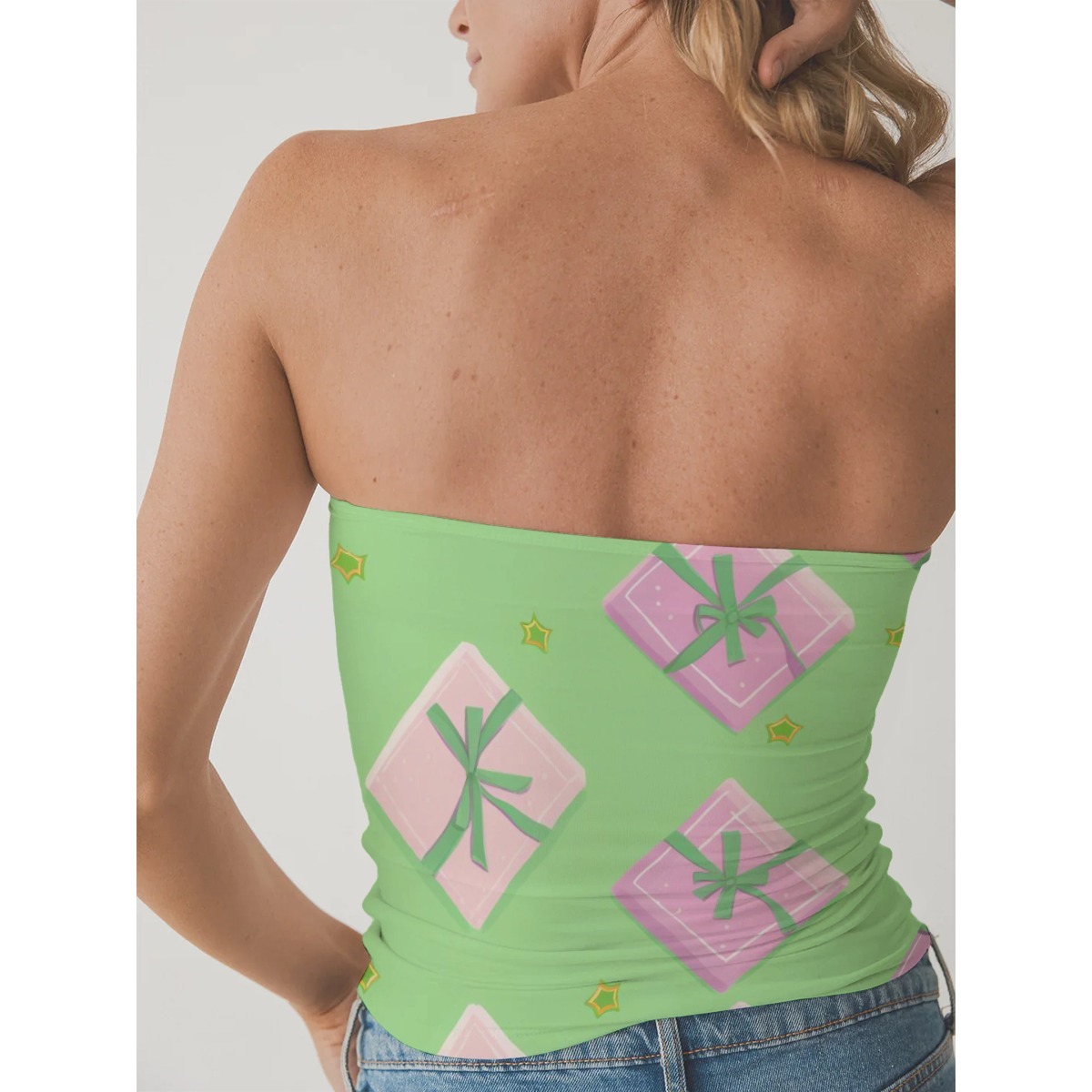 Fashion-Forward Double-Layer Strapless Workout Top