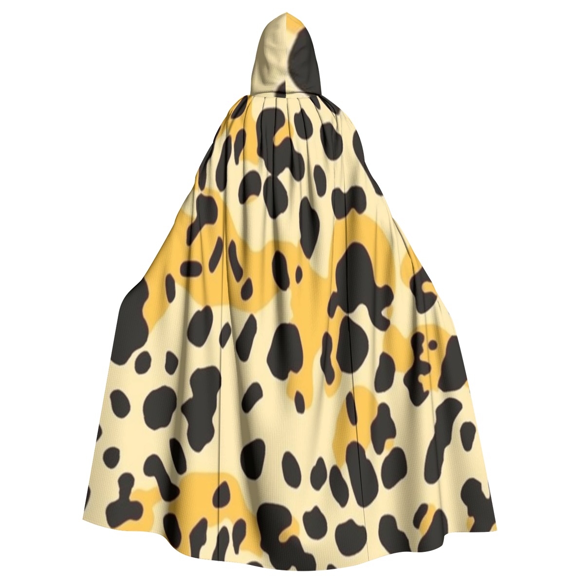 Large Print Leopard Unisex Hooded Cloak in Soft Microfiber with Natural Draping and Drawstring