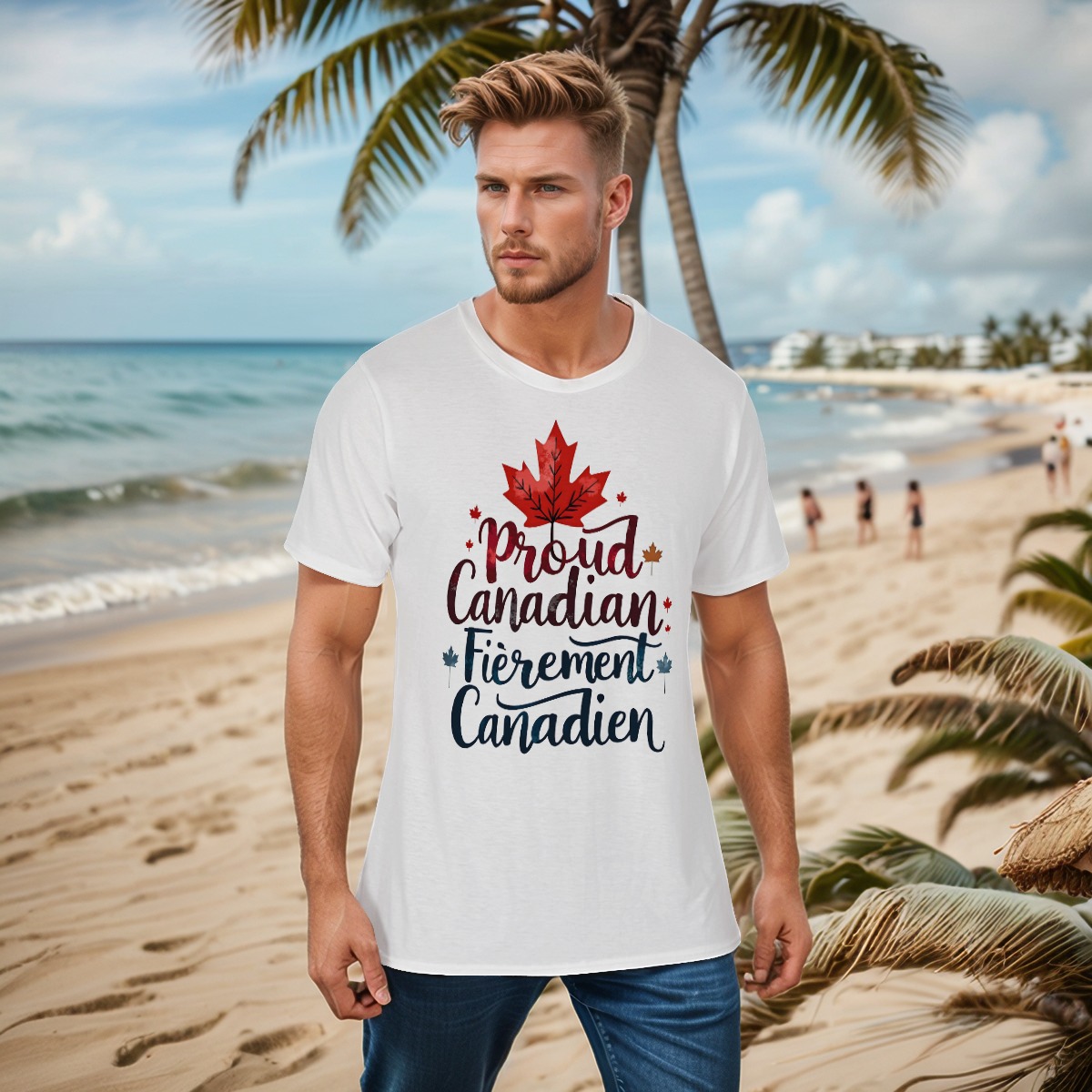 Proudly Canadian Fièrement Canadien Men's O-Neck T-Shirt