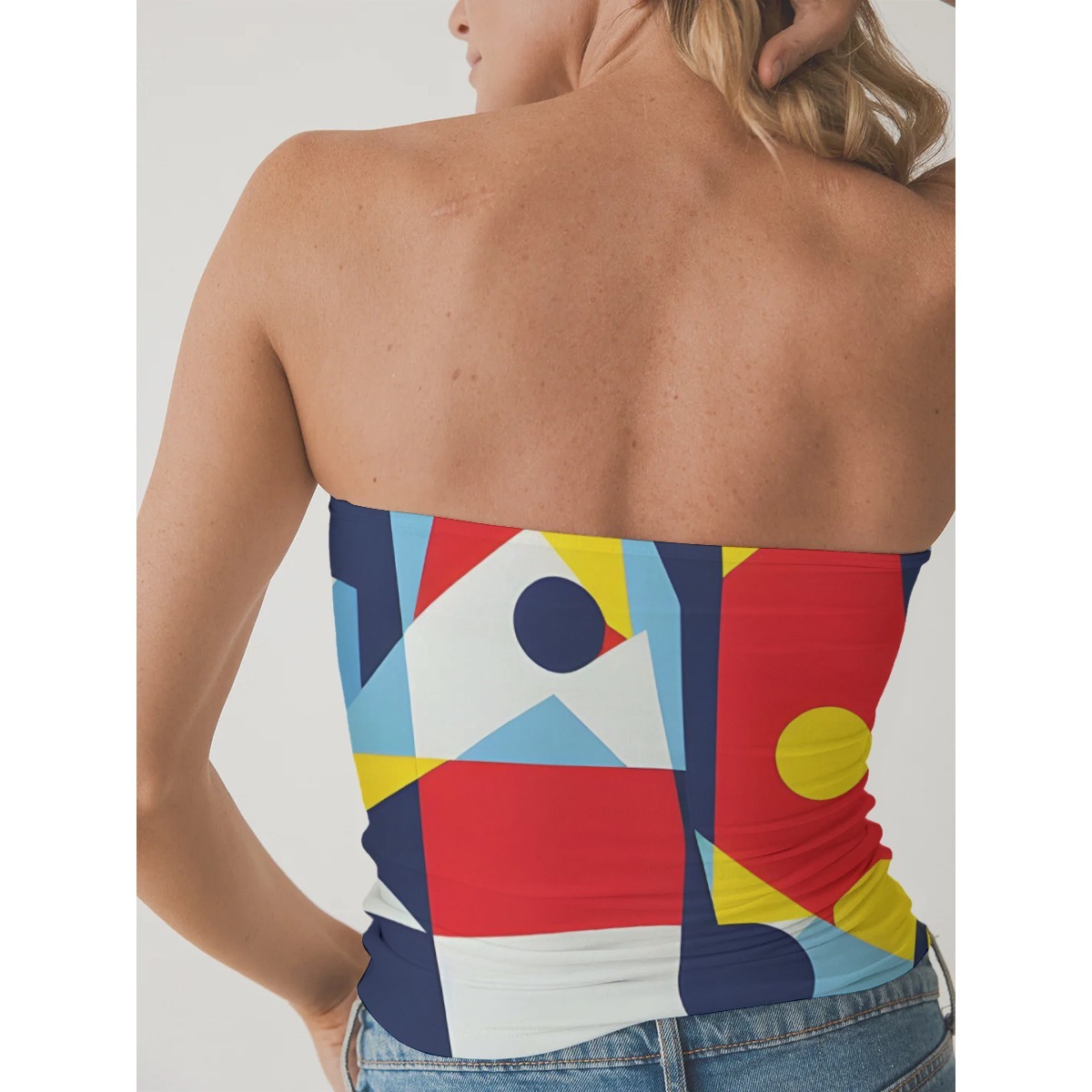 Stylish and Stretchy Double-Layer Bandeau Top