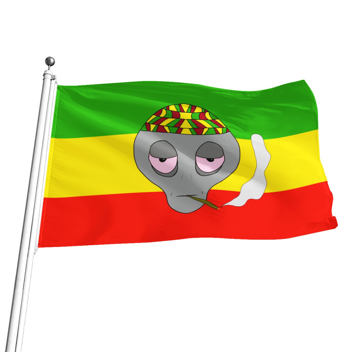 High Rasta Alien Flag