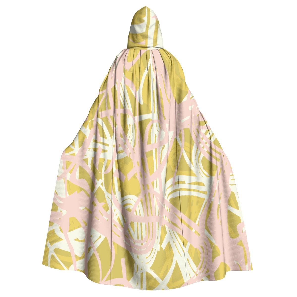 Trendy Unisex Hooded Cloak with Eye-Catching All-Over Print & Drawstring Detail