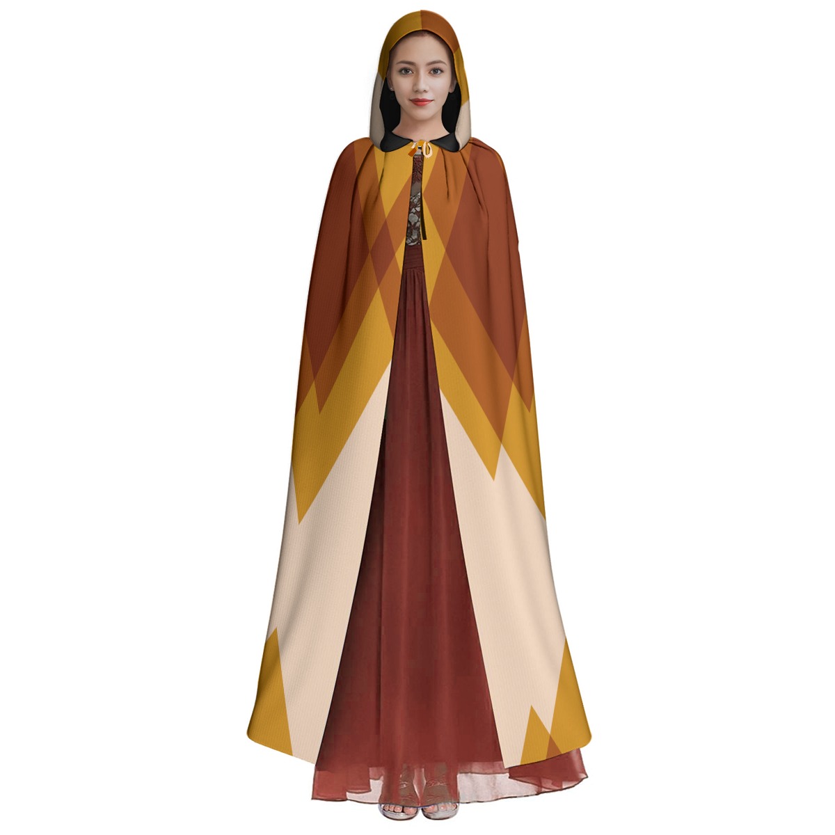 High-Quality Print Unisex Hooded Cloak with Drawstring and Stylish Hem
