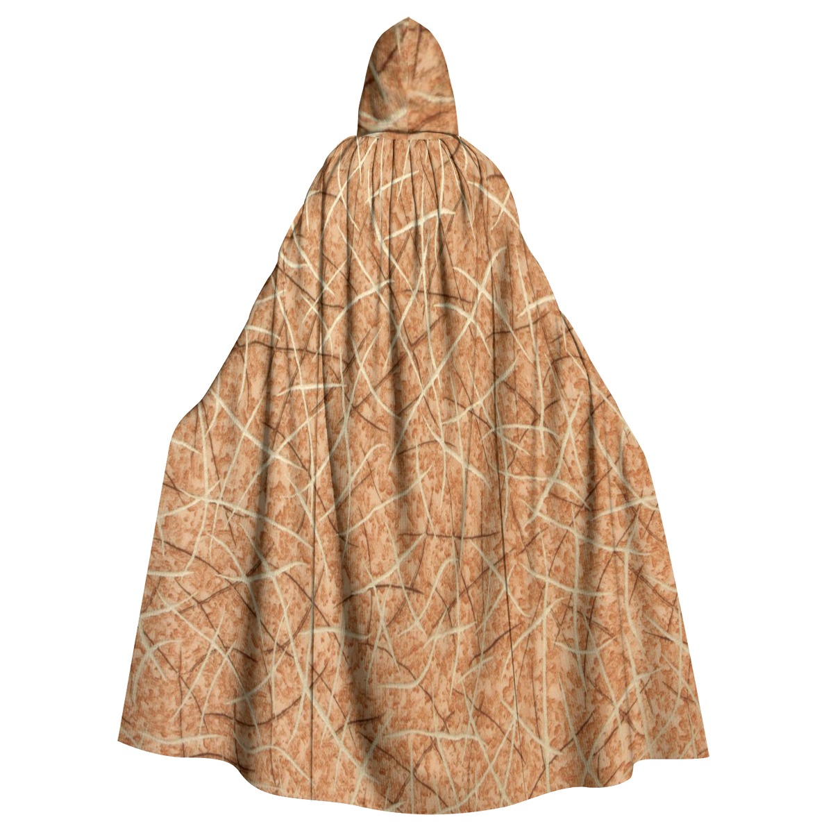 Trendy All-Over Print Unisex Hooded Cloak with Drawstring Detail and Relaxed Fit
