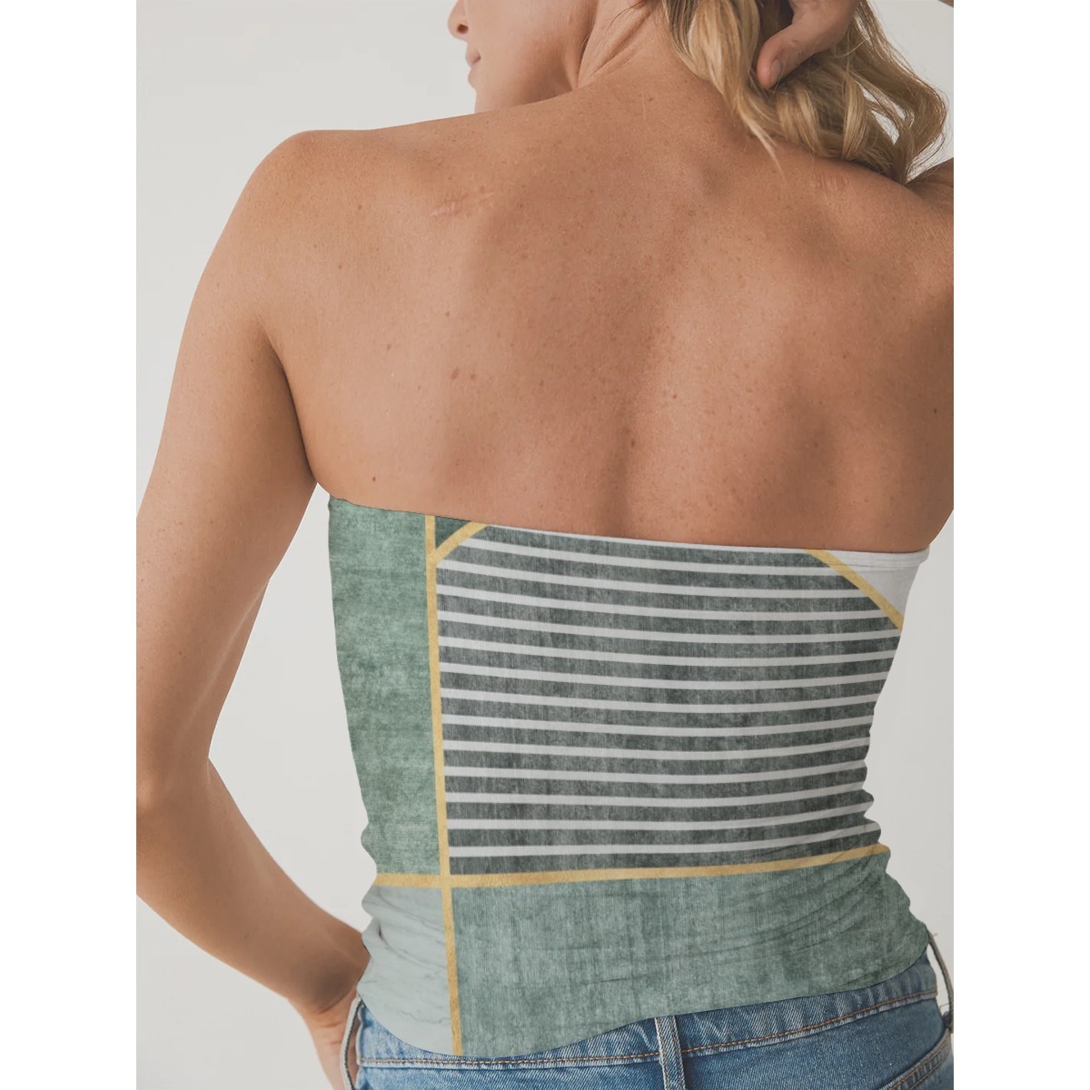 Stretchy and Supportive Double-Layer Strapless Top