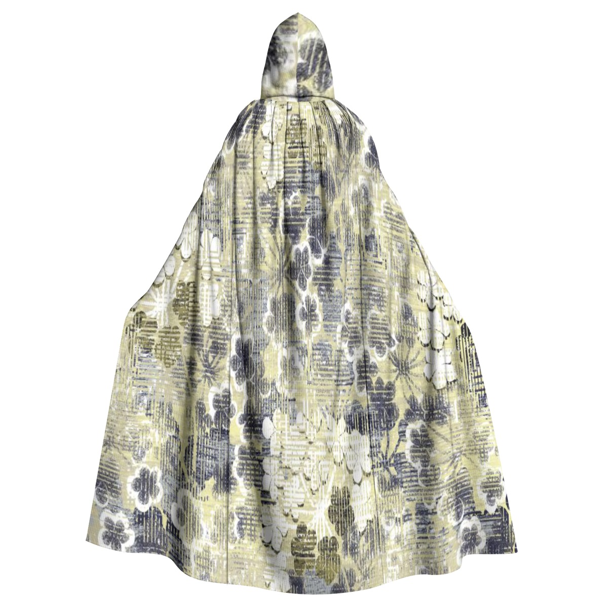 Soft Microfiber Unisex Hooded Cloak with Natural Drooping Hem and Bold Print