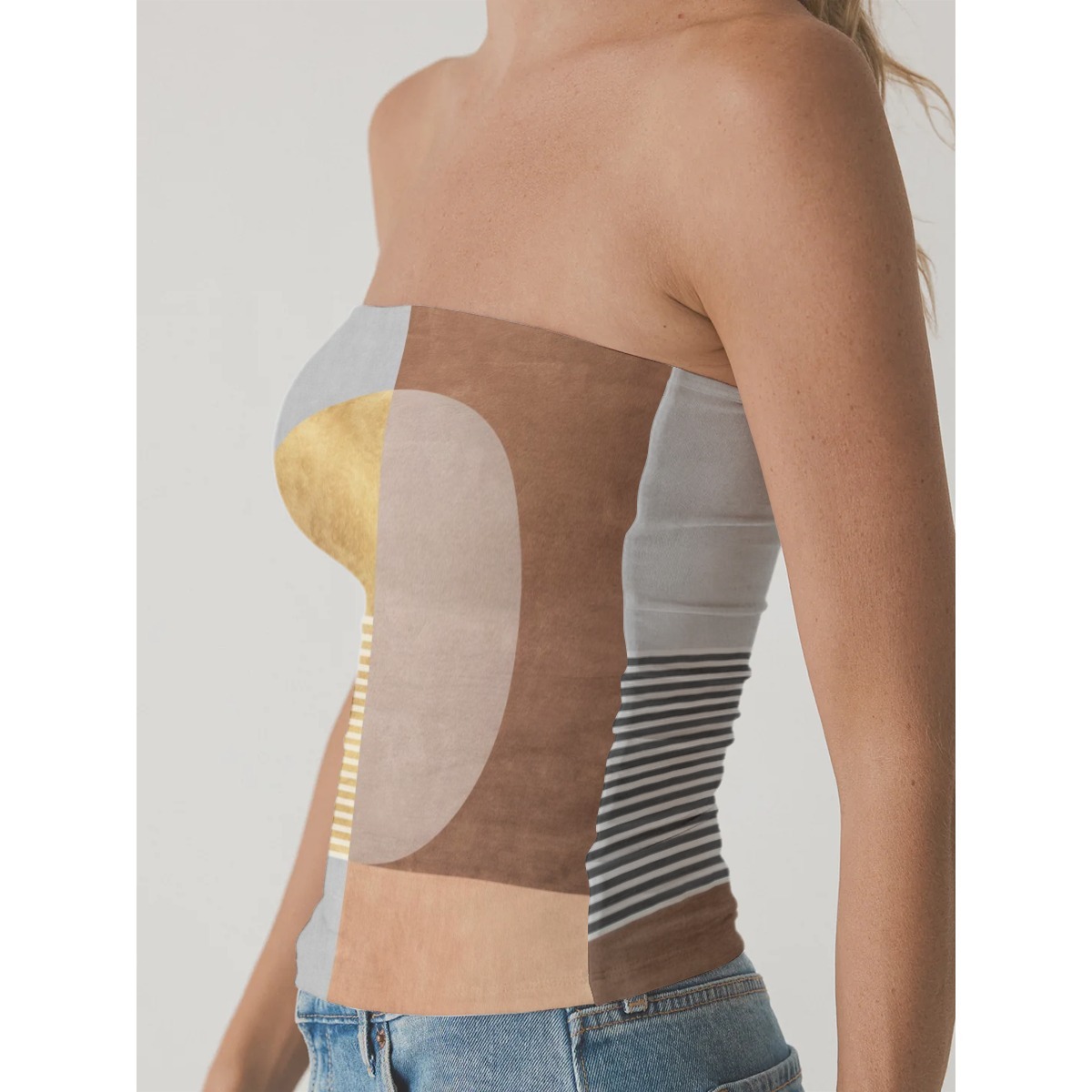 Luxury Fit Women's Double-Layer Off-The-Shoulder Top