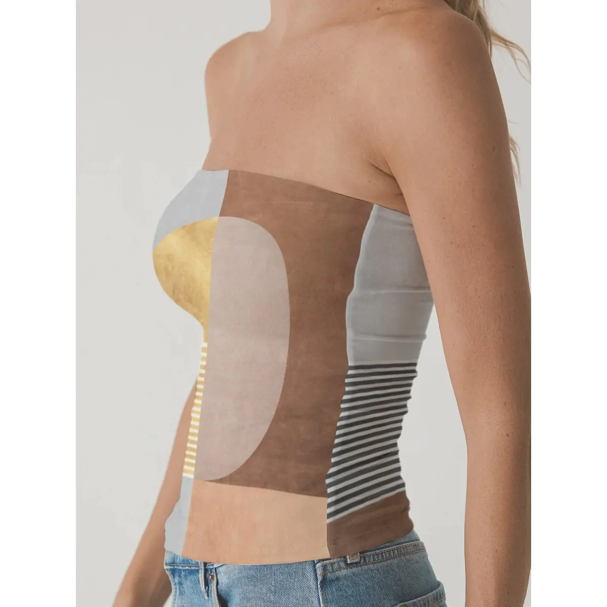 Luxury Fit Women's Double-Layer Off-The-Shoulder Top