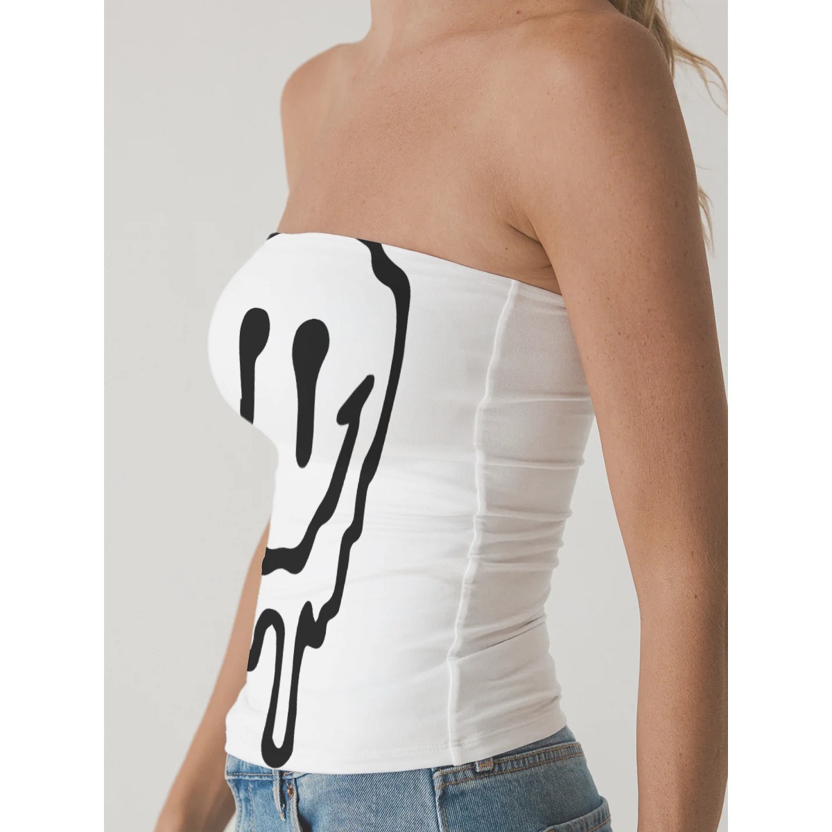 Elegant Fit Double-Layer Strapless Fashion Top