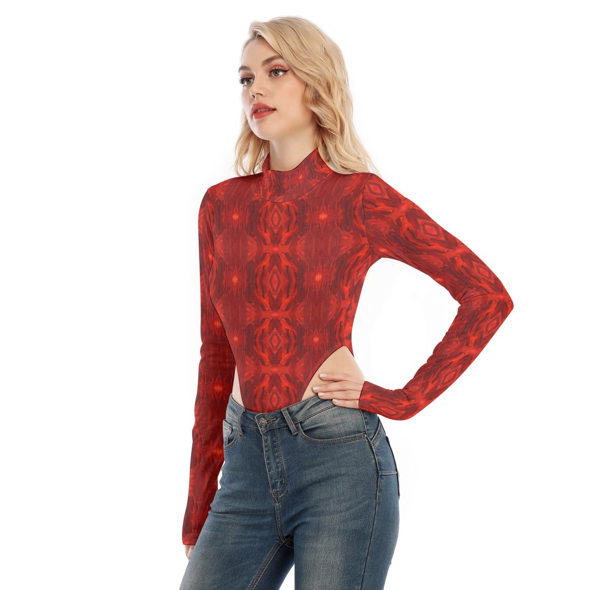 Crimson Serpent's Embrace Bodysuit