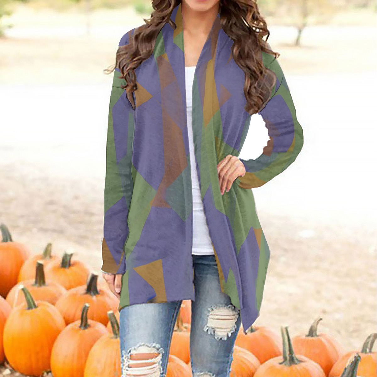 Everyday Essential Long-Sleeve Cardigan with Unique Print