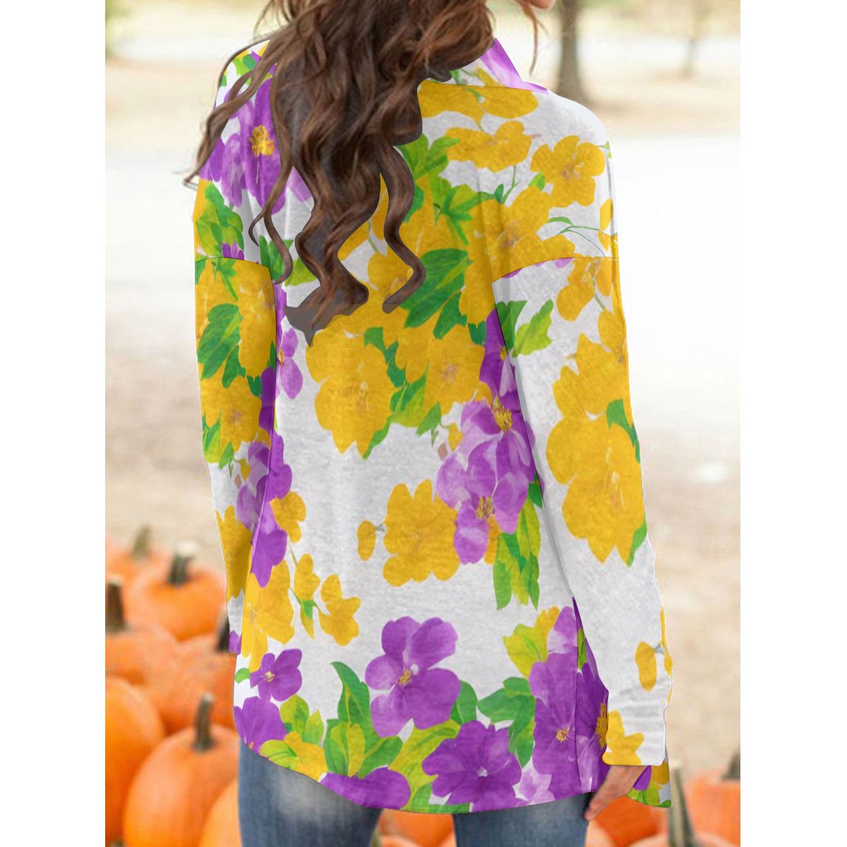 All-Over Print Women's Long-Sleeve Cardigan for Chic Layers