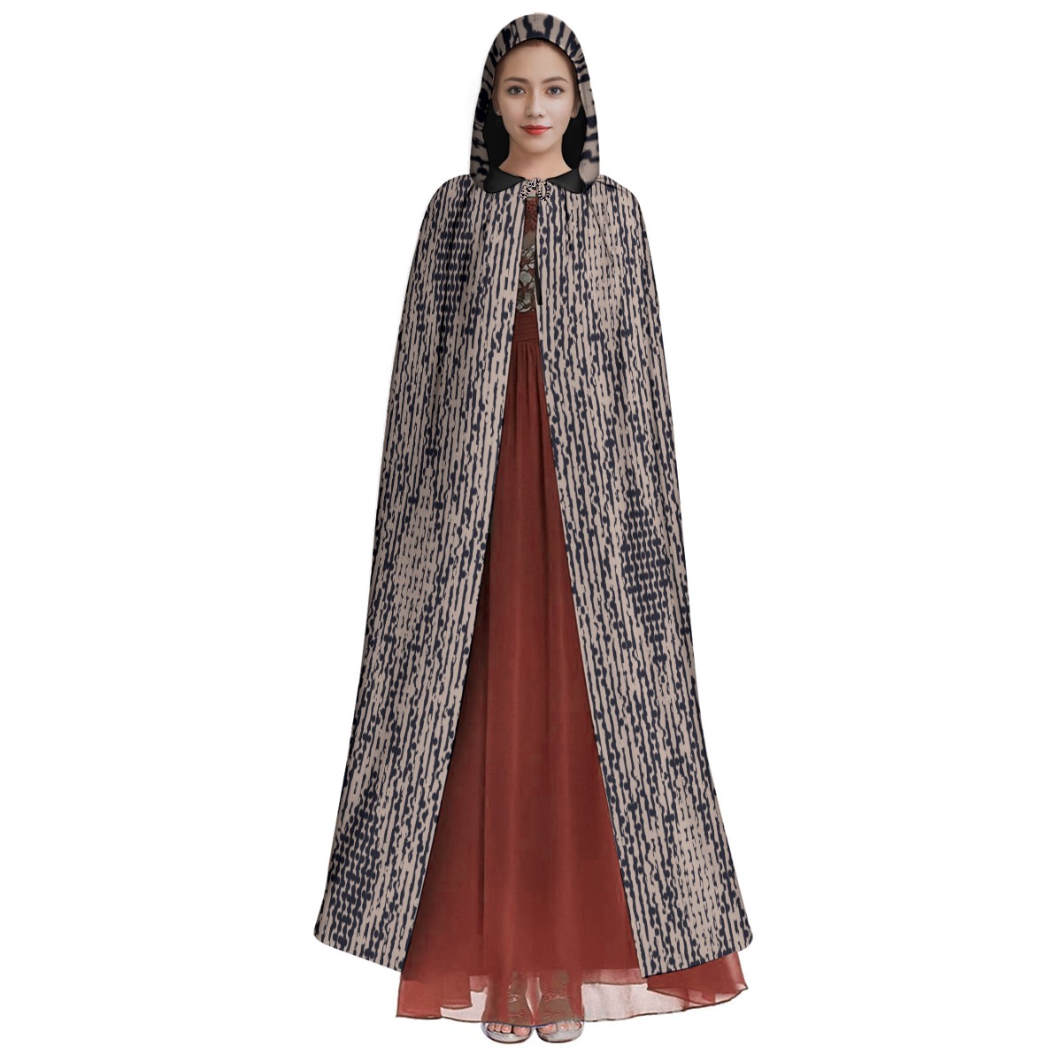 High-Quality Print Unisex Hooded Cloak for Halloween & Everyday Style