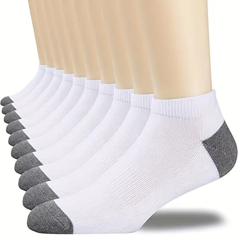 Simple Black White Gray Boat Sweat-absorbent Low Mouth Socks - Image 7