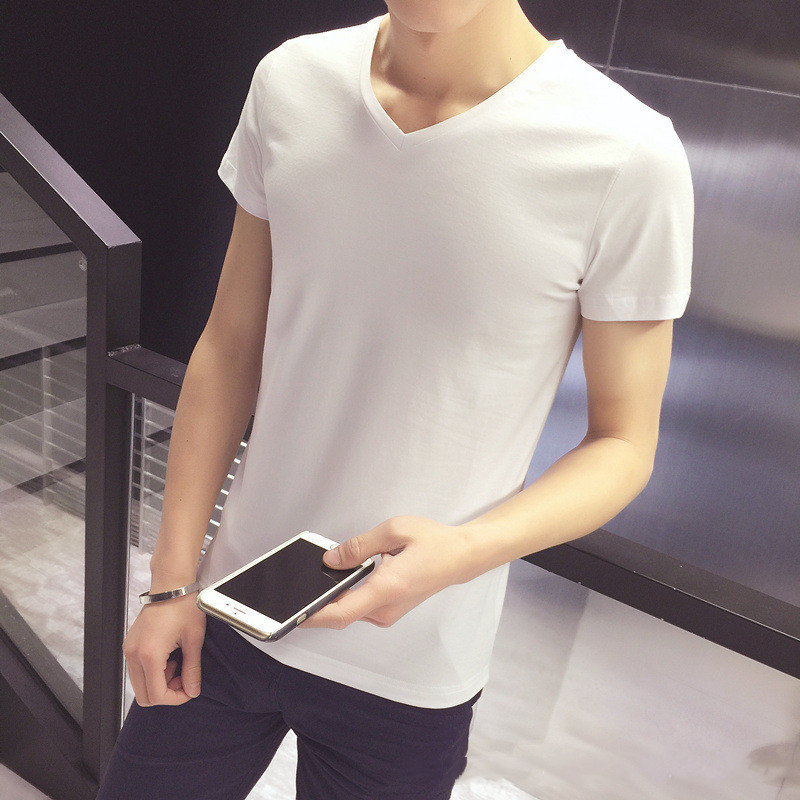 Men's short sleeve solid color t-shirt bottoming shirt - Image 3