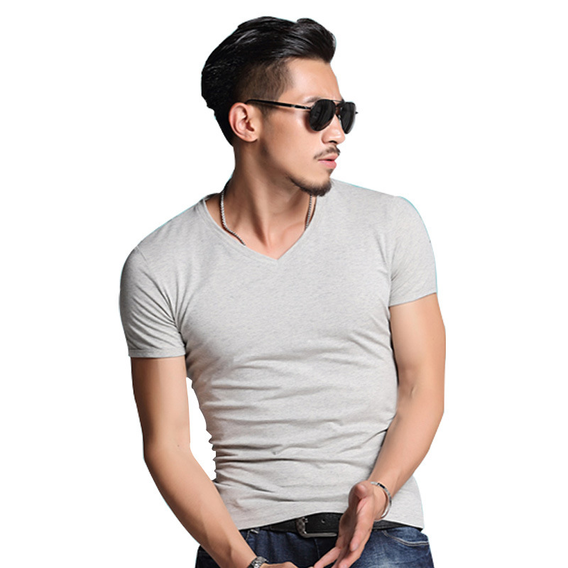 Men's solid color blank T-shirt - Image 2