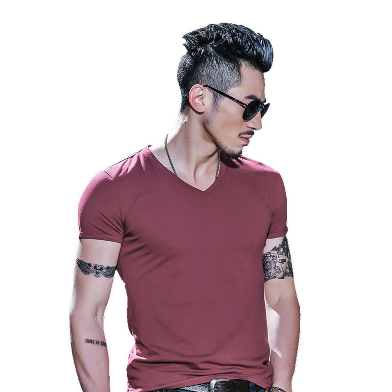 Men's solid color blank T-shirt - Image 3