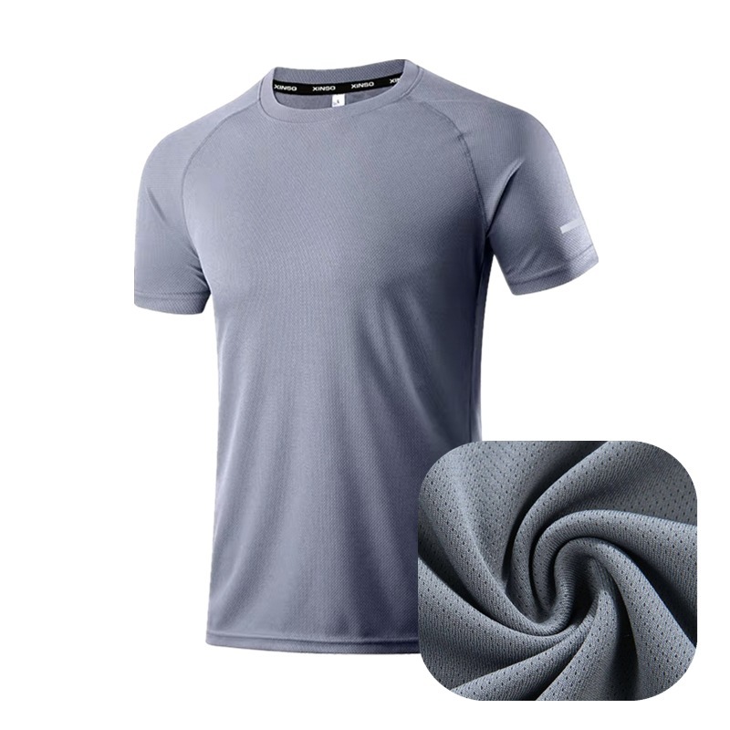 Men's New Mesh Ice Silk T-Shirt Short Sleeve Sports Casual - Image 3