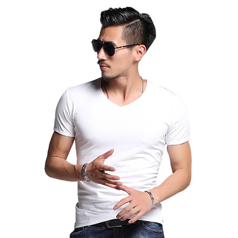 Men's solid color blank T-shirt - Image 7