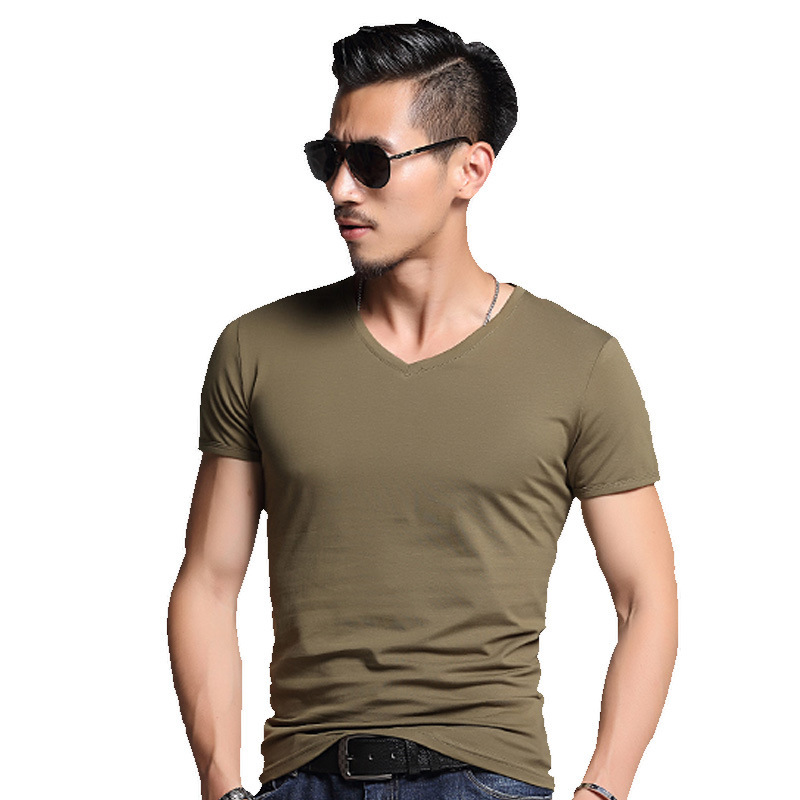 Men's solid color blank T-shirt - Image 8