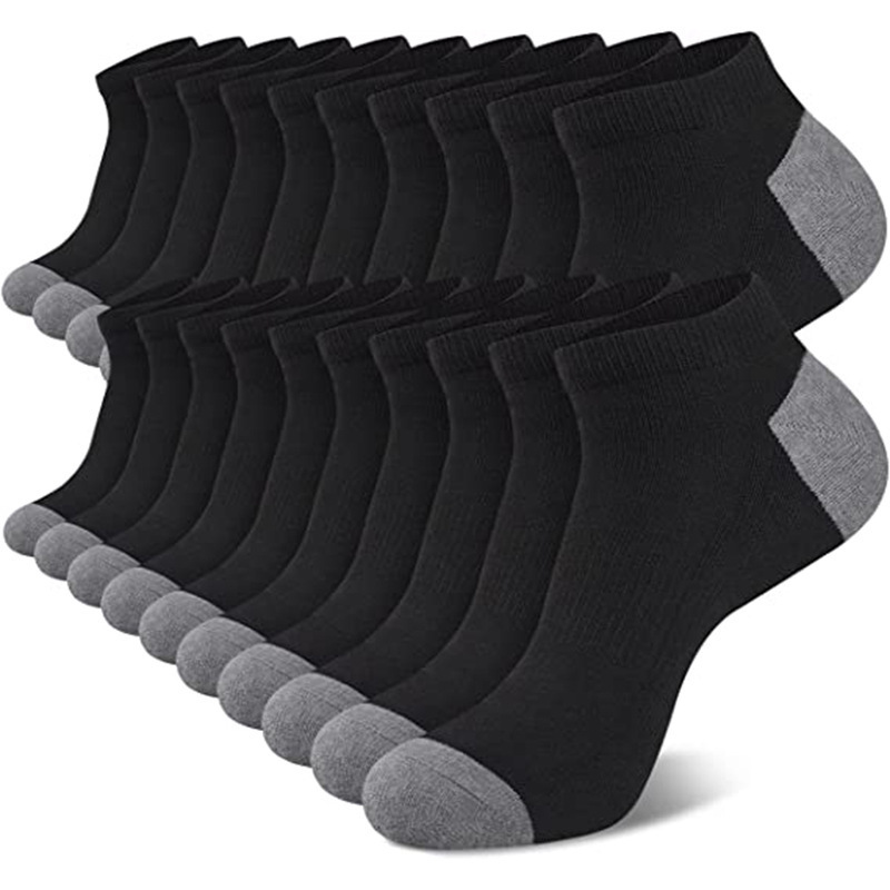 Simple Black White Gray Boat Sweat-absorbent Low Mouth Socks - Image 2