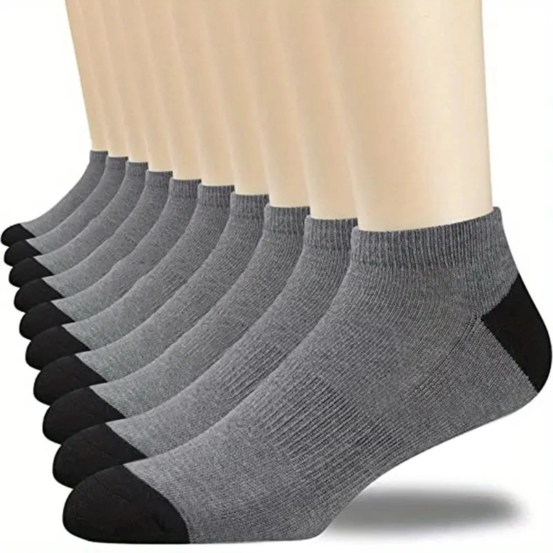 Simple Black White Gray Boat Sweat-absorbent Low Mouth Socks - Image 3