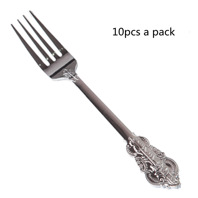 10 Disposable Plastic Electroplated Silver Cutlery Cutlery - Image 7