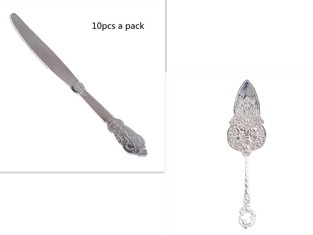 10 Disposable Plastic Electroplated Silver Cutlery Cutlery - Image 9