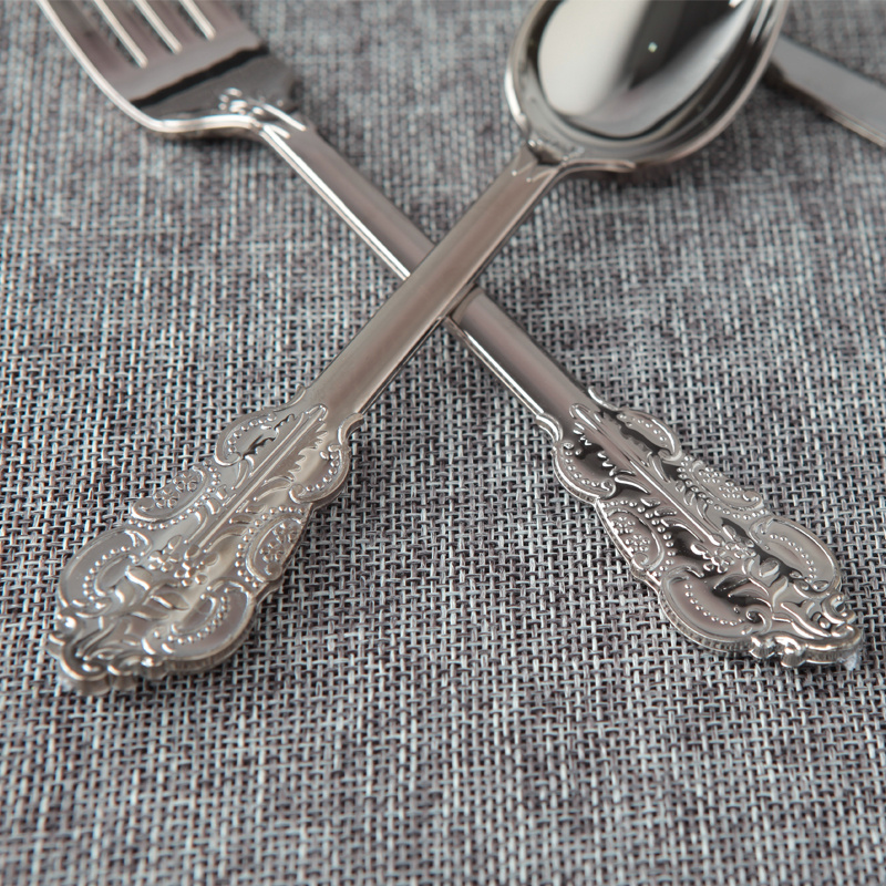 10 Disposable Plastic Electroplated Silver Cutlery Cutlery - Image 2