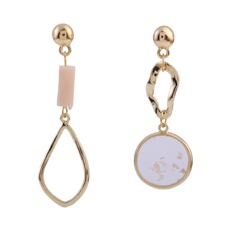 Shell Geometric Metal Frosted Earrings Long Earrings