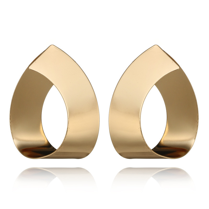 Exaggerated Personality Alloy Smooth Irregular Geometric Earrings