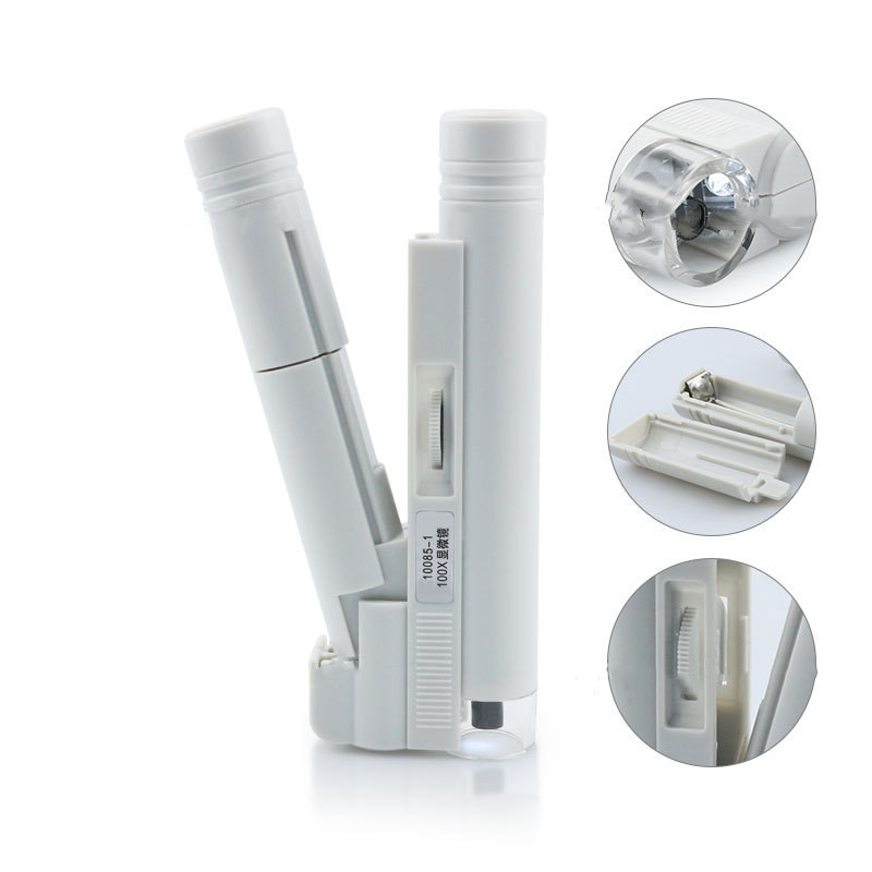 Binocular 150X Portable Mobile Phone Microscope With LED Magnifying Glass With Leather Case