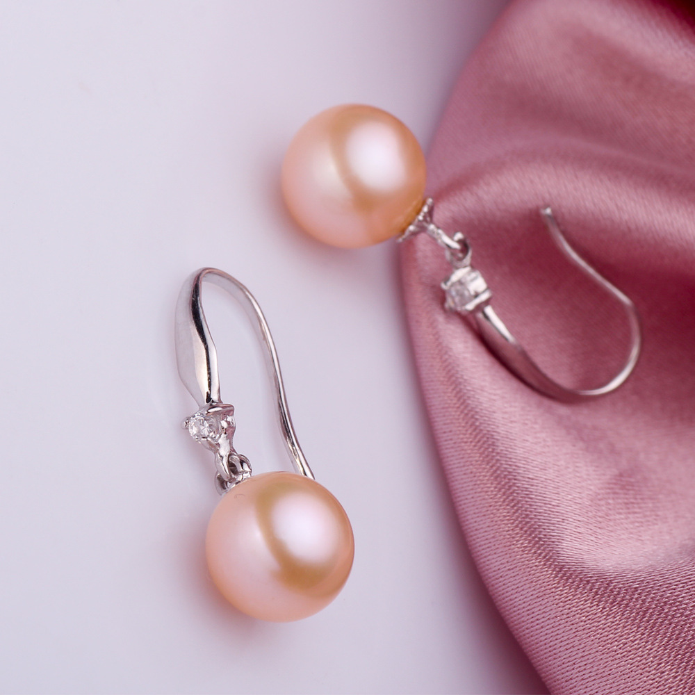 s925 Silver And Blue Jewelry Freshwater Pearl Stud Earrings, The Strong Light Ls Almost Flawless And Round EH101-18