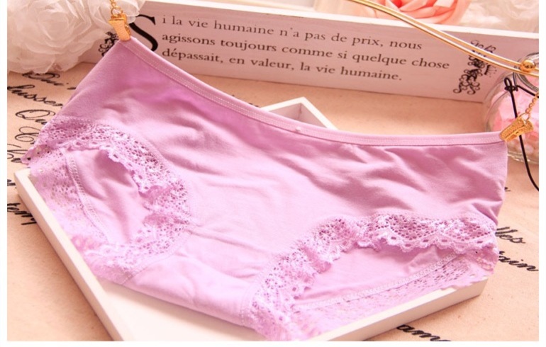 Modal Bamboo Charcoal Fiber Underwear Black Red Lace Underwear Women's Underwear - Image 2