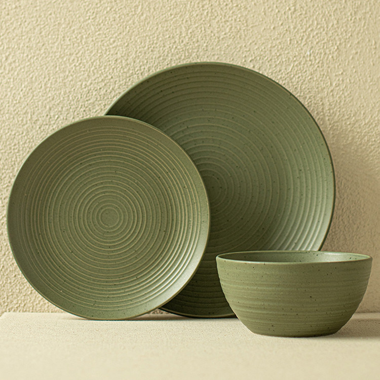 Retro Thread Large And Small Dishes Western Food