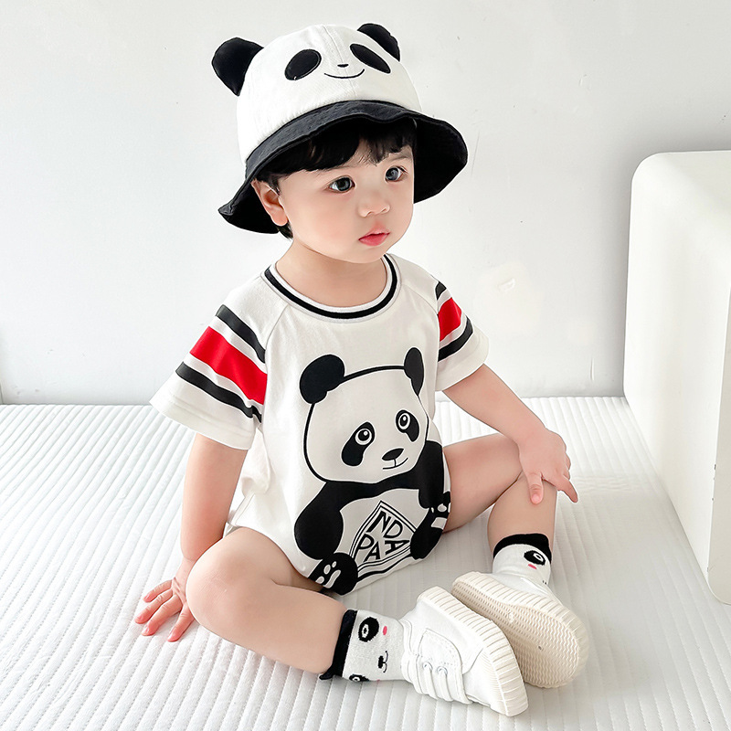 Panda Printing 0-3 Years Old Infants Baby Short Sleeved Kazakhstan